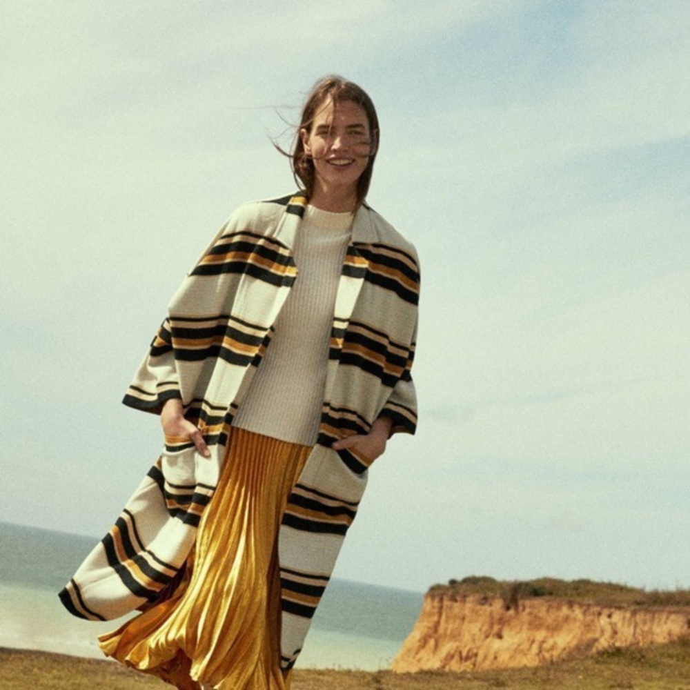 The Odells Anthropologie Stripe Cocoon Jacket